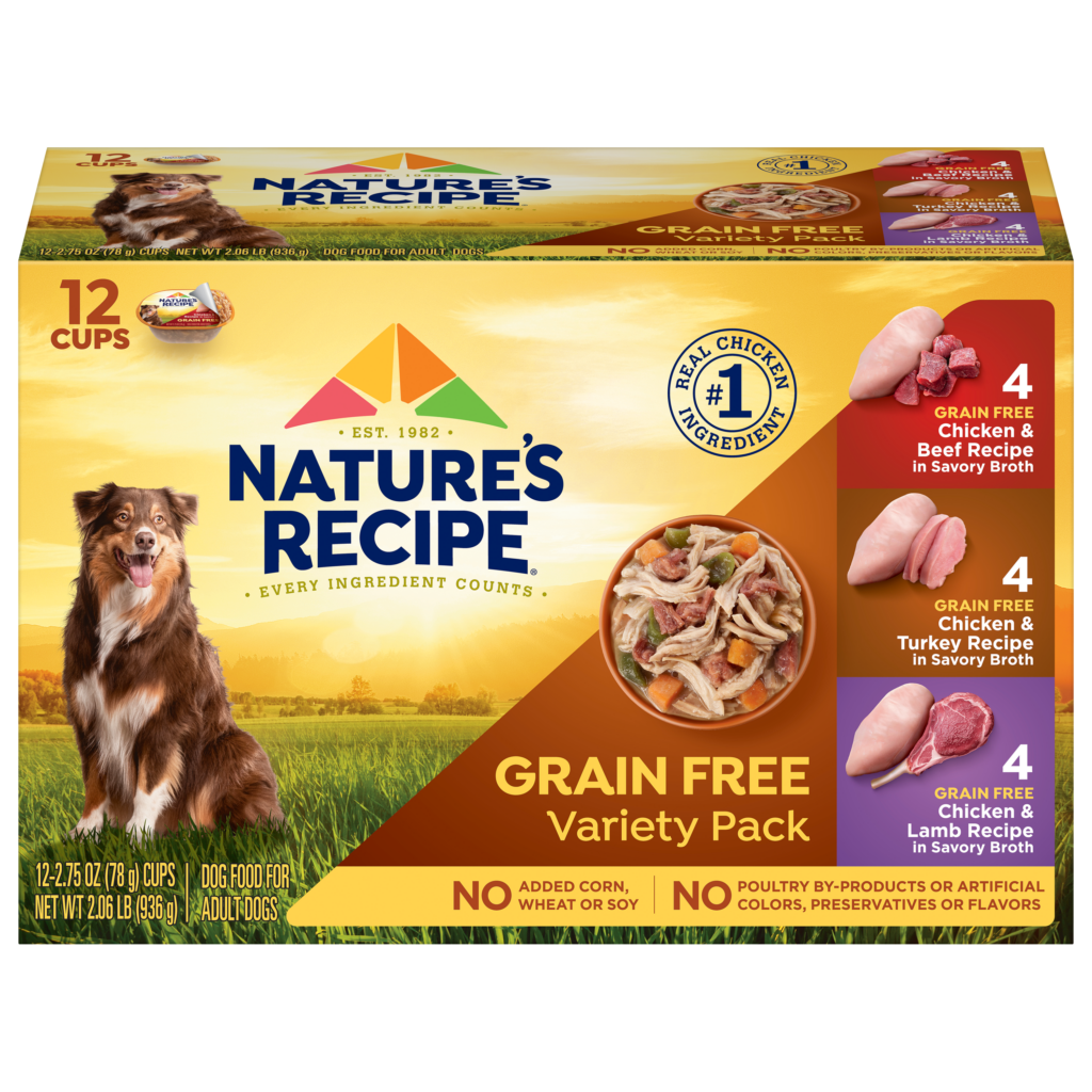 Natures Recipe Chicken Beef Turkey lamb Grain Free Variety Pack Wet Dog Food