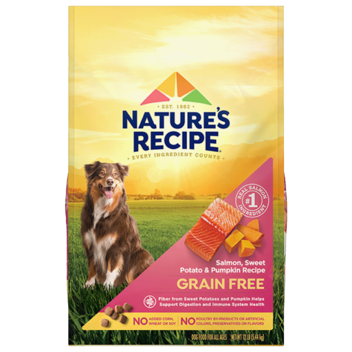 Nature's Recipe Grain Free Salmon, Sweet Potato & Pumpkin Recipe Dry Dog Food