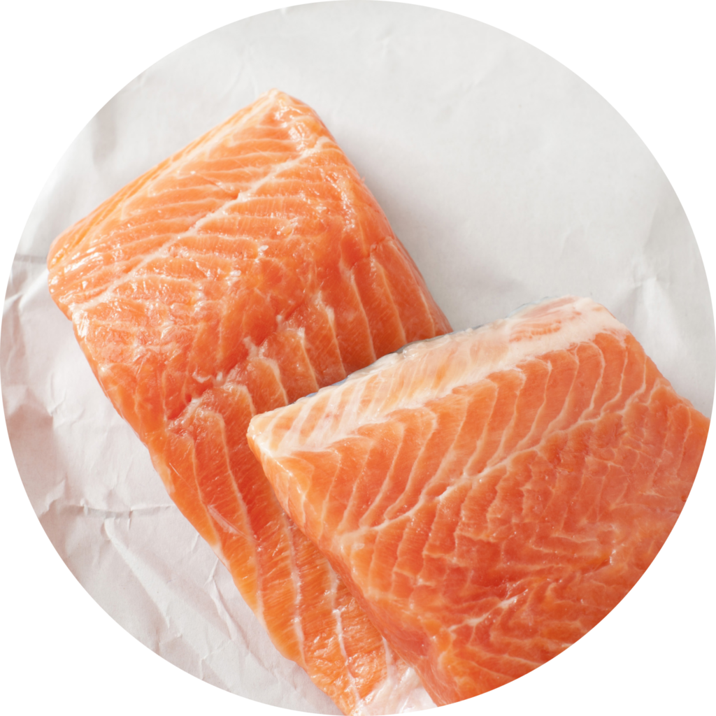 raw salmon filets